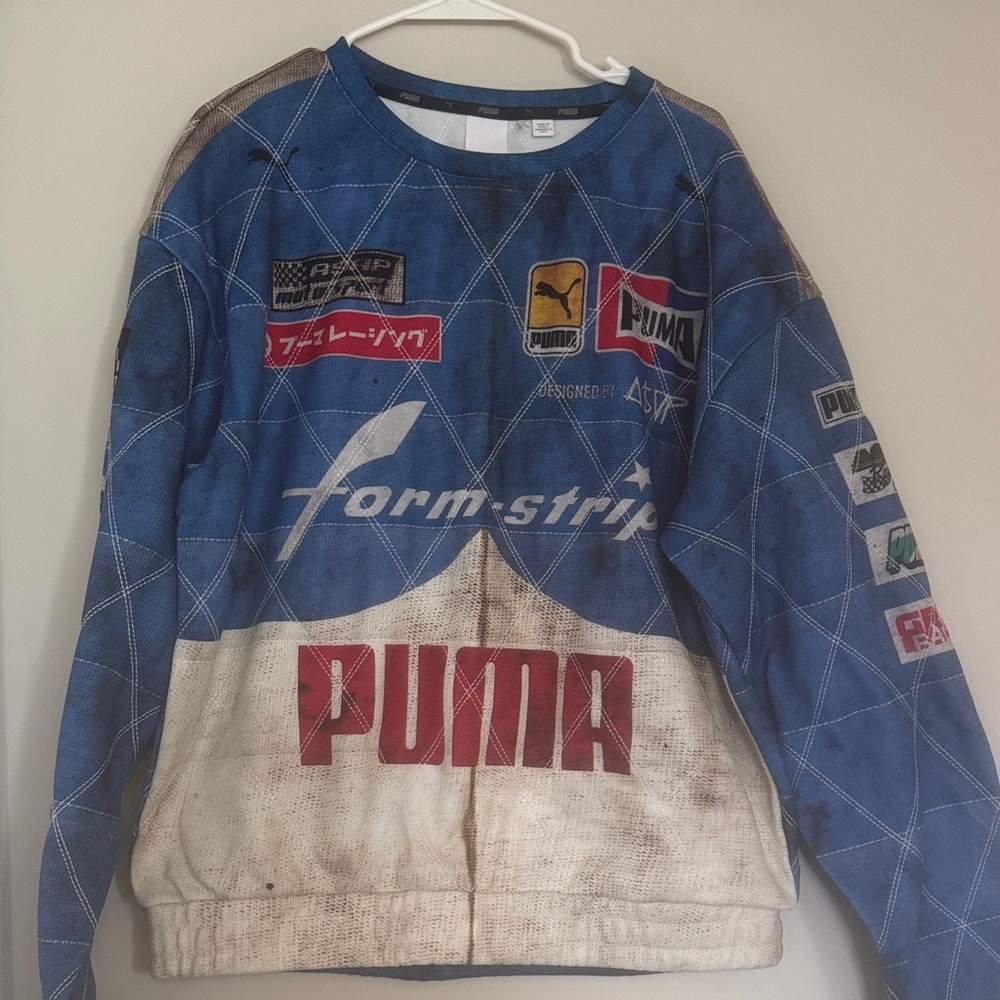 Puma Blue, White and Red Racing Logo Sweatshirt